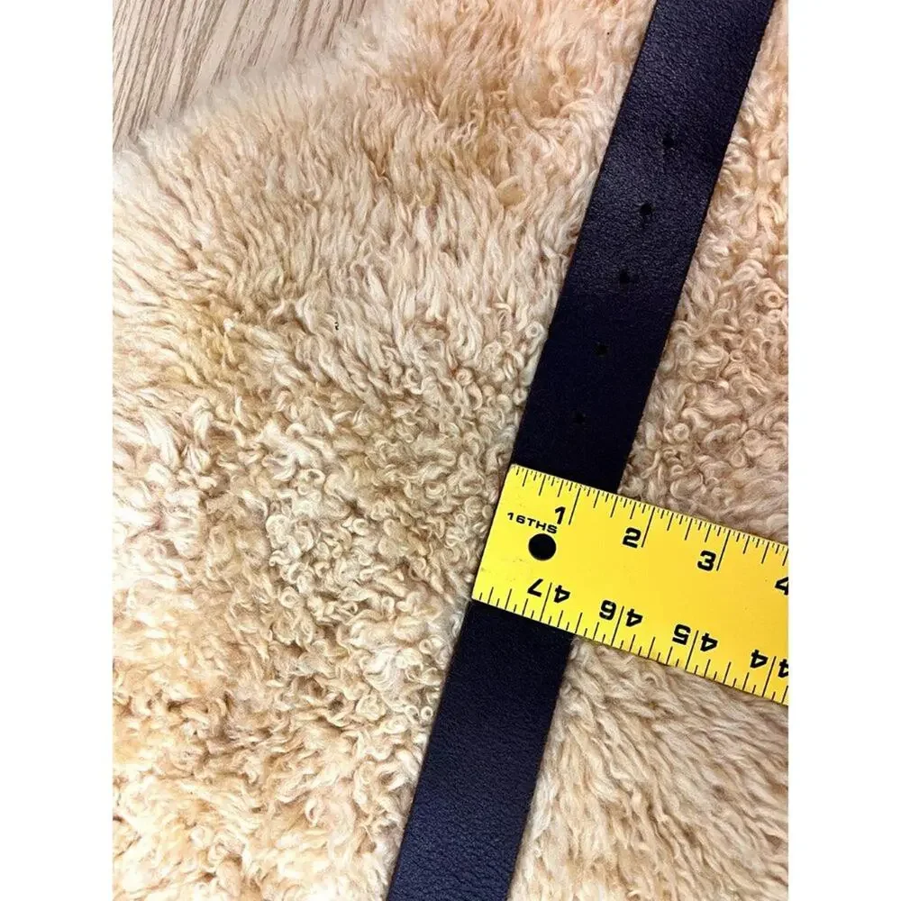 Lee Cowboy Brown Leather Belt With Oval Metal Buckle Made In Italy